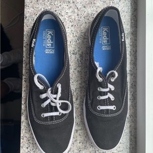 Keds Womens Champion Sneakers Shoes Black WF34100 Low Top Canvas Lace Up 8.5M